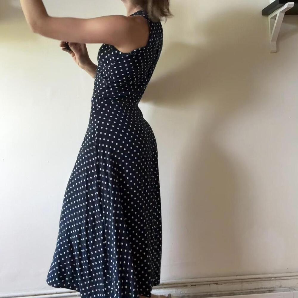 Vintage Polka Dot Midi Dress — fits S-XS